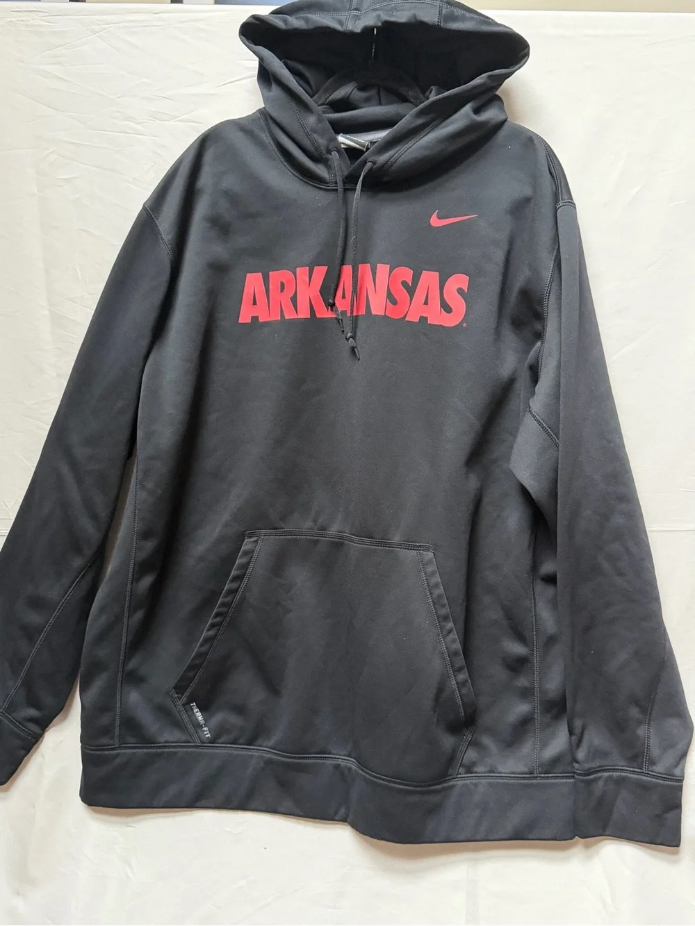 Nike Black Zip-Up Hoodie with Red Arkansas Logo Size 2XL
